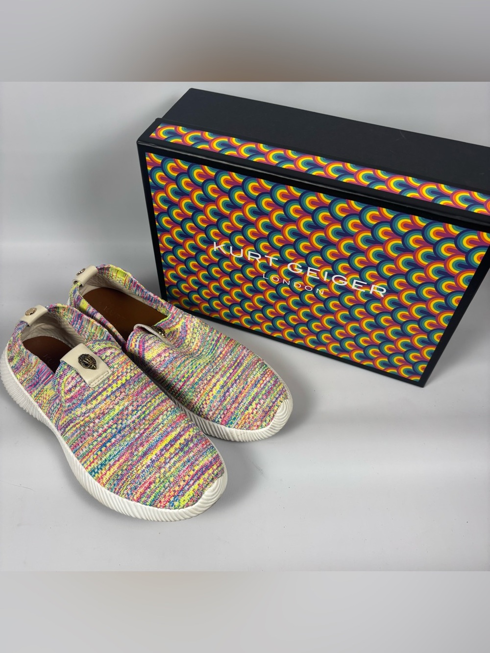 Kurt Geiger London Women's Lorna Eagle Head Slip-On Sneakers 8.5 Multi Color